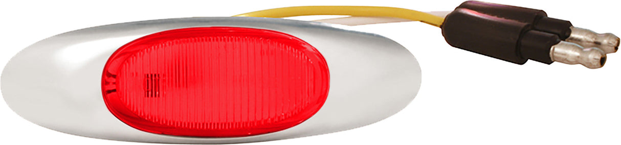 GROTE Micronova Oval Led Red Clear Lens W/Chrome Bezel 47982