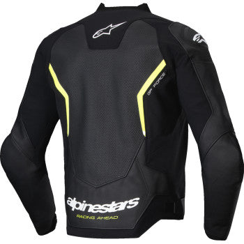 IN STOCK OPEN BOX ALPINESTARS Jacket Lthr Gp Force Air Flo Blk/Yl Fl 52 3100326-155-52