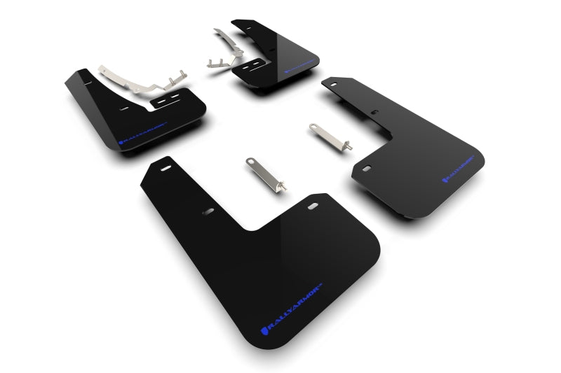 Rally Armor MK8 Volkswagen Golf GTI/R UR Black Mud Flap w/ Blue Logo MF80-UR-BLK/BL