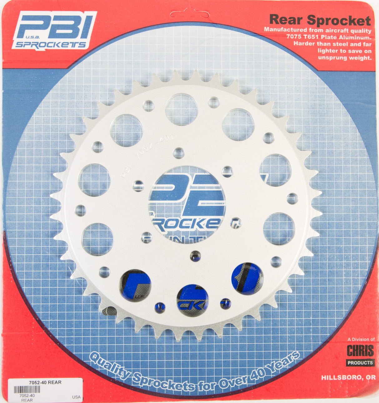 PBIRear Sprocket Aluminum 40t-520 Yam7052-40-3