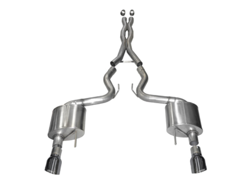 Corsa 15-17 Ford Mustang GT Coupe 5.0L 3in Sport Cat-Back Exhaust Dual Rear Exit w/ Gun Metal Tips 14332GNM