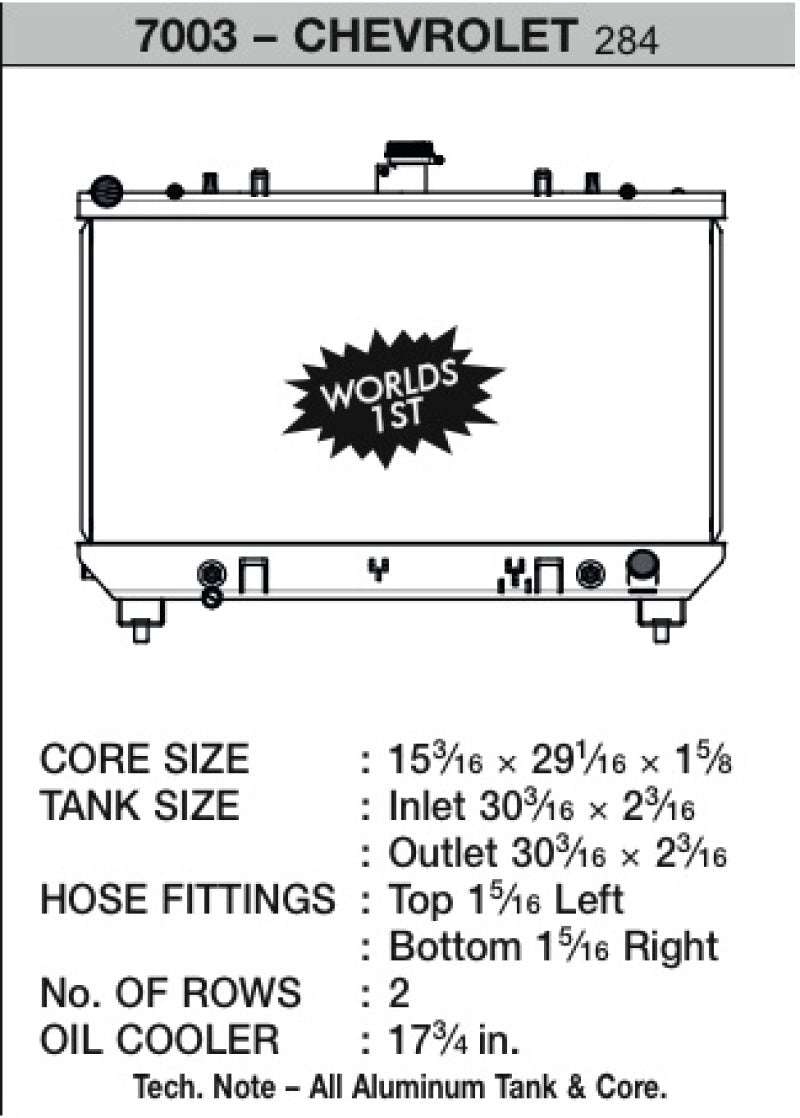 CSF 10-12 Chevrolet Camaro V8 Radiator 7003