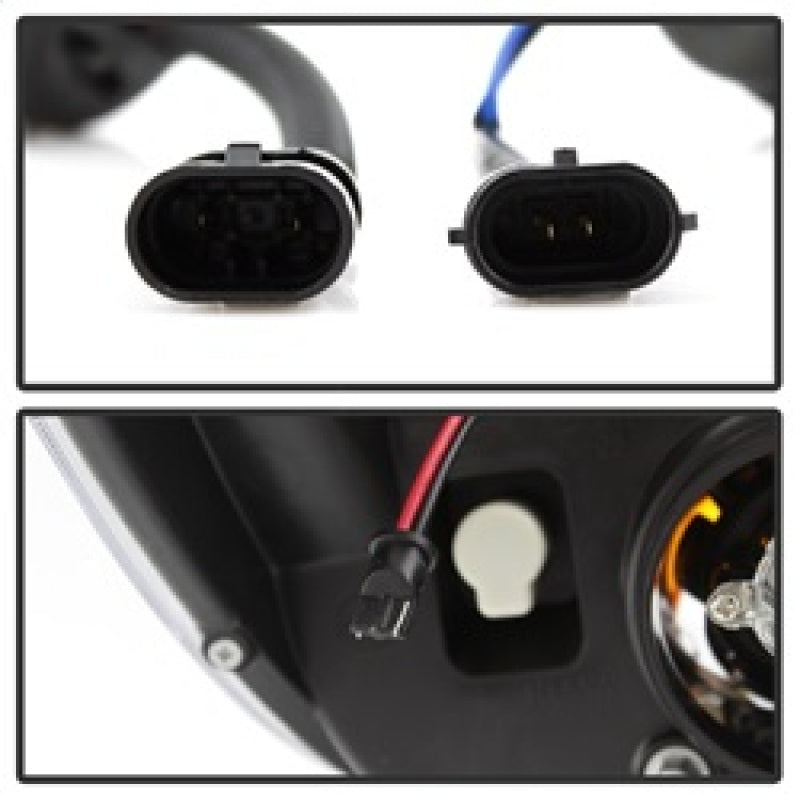 Spyder 08-13 Toyota Sequoia Projector Headlights - Light Bar DRL - Black PRO-YD-TTU07V2-LB-BK 5085344