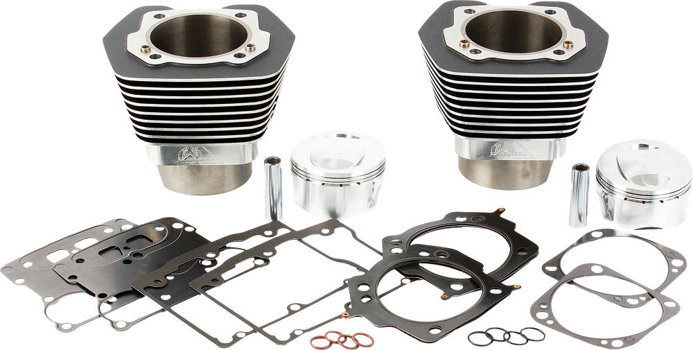 DELKRON Twin Cam Big Bore Cylinder Kit 96"-107" Black W/Pistons D3135