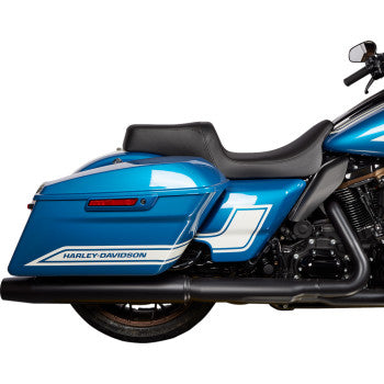 DRAG SPECIALTIES Asiento Predator 1Up - Cuero solar - Negro - Liso - FLH '08-'23 0801-1493