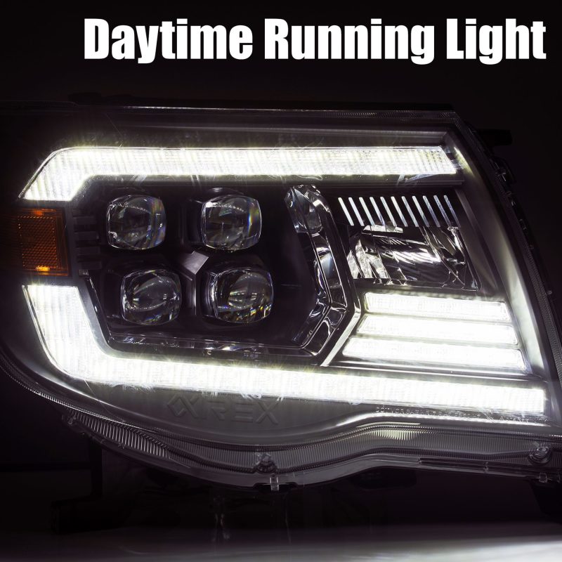 AlphaRex 05-11 Toyota Tacoma NOVA LED Projector Headlights Plank Style Black w/Activation Light/DRL 880744