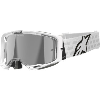 ALPINESTARS GOGGLES Vision 8 Goggle - Corp - White - Silver Mirror 5101625-2055