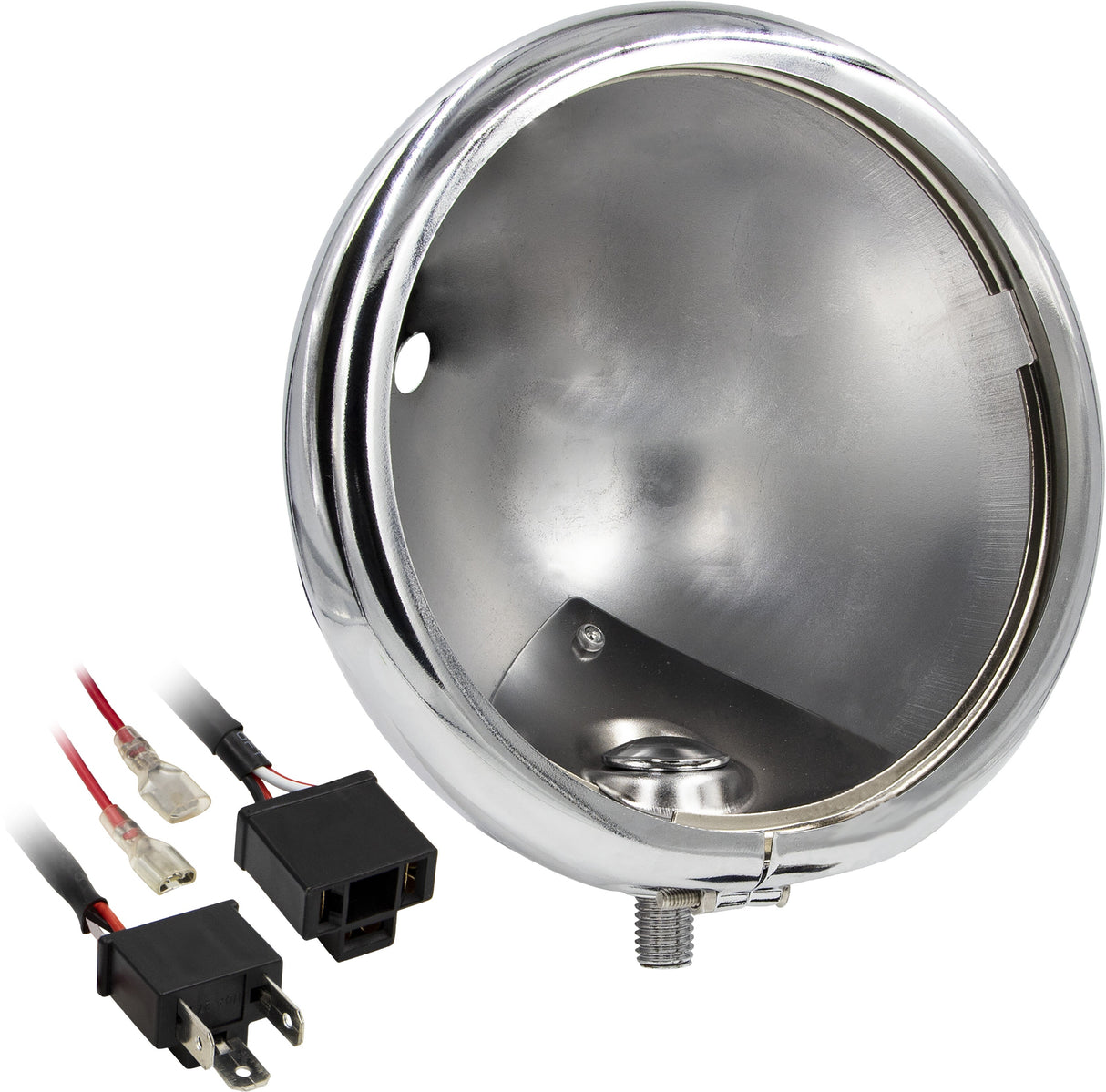 SADDLE TRAMP Headlight Bucket 5.75" Chrome BC-HDBUC1