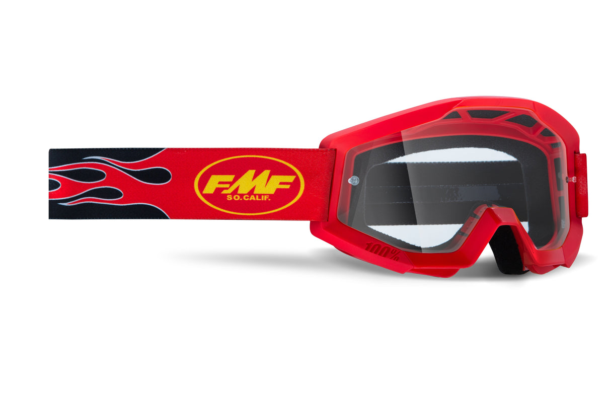 FMF VISION Powercore Goggle Flame Red Clear Lens F-50050-00008