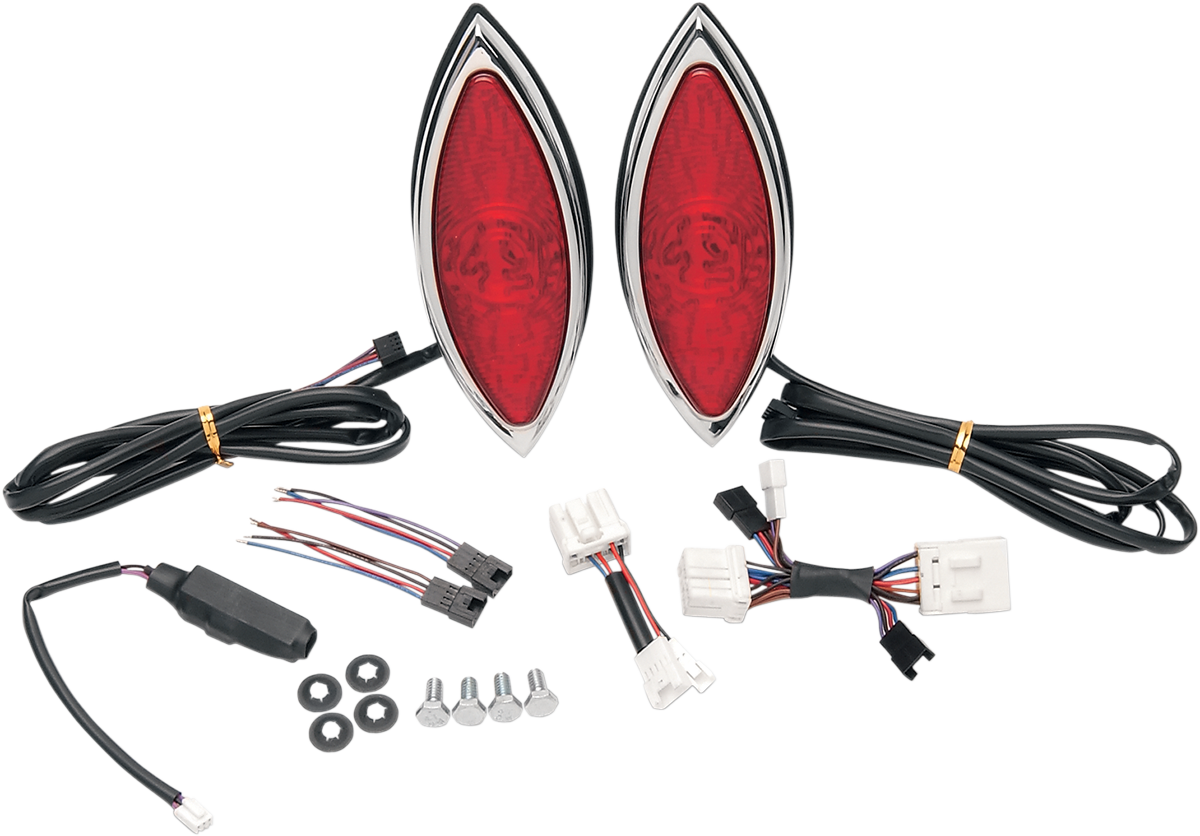 RUSS WERNIMONT DESIGNS LED Cat-Eye Lights - Chrome Bezel RWD-310