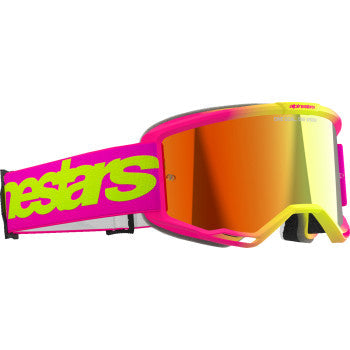 ALPINESTARS GOGGLES Vision 5 Goggle - Wordmark - Pink/Yellow Fluo - Red Mirror 5102425-3085