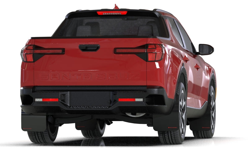 Rally Armor 2022 Hyundai Santa Cruz Black Mud Flap w/ Red Logo MF78-UR-BLK-RD