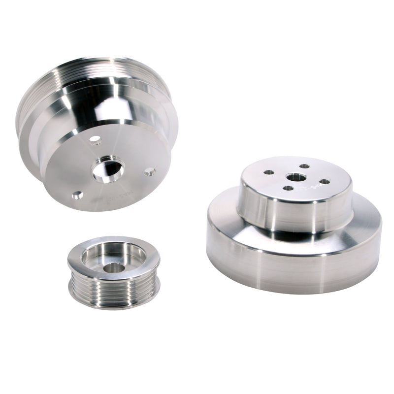 BBK 88-95 GM Truck 4.3 5.0 5.7 Underdrive Pulley Kit - Lightweight CNC Billet Aluminum (3pc) 1603