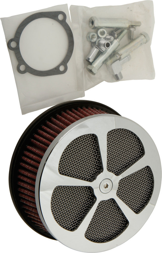HARDDRIVE Round Air Cleaner Hp 5-Spoke Chrome 5-7/8" 120307