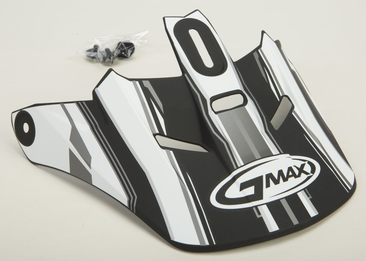 GMAX Gm-46.2 Traxxion Helmet Visor Matte Black/White/Silver Xs-Sm G046225