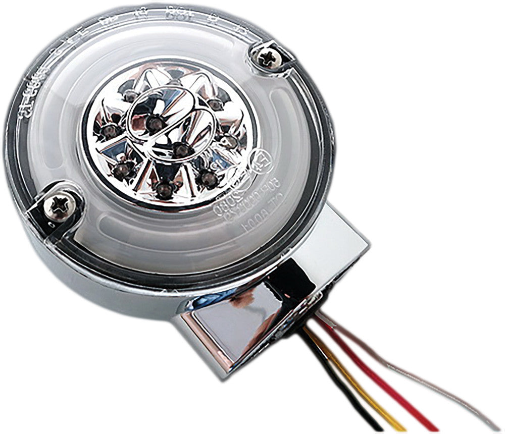 HARDDRIVE Turn/Stop Combo Led Amber/Red Chrome W/Smoke Lens 164500