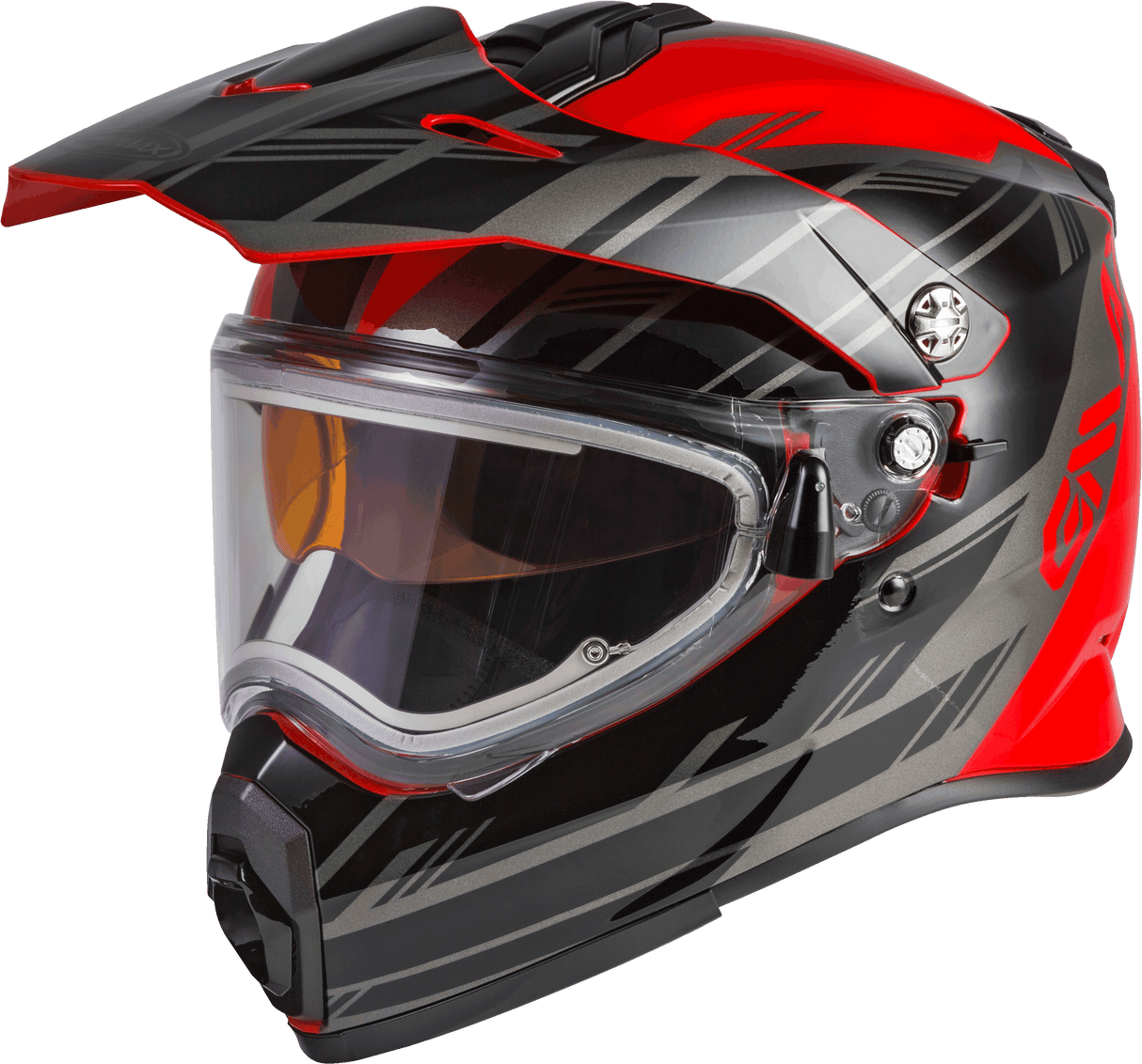 GMAX At-21s Epic Snow Helmet W/Elec Shield Red/Black/Silver Xl G4211377
