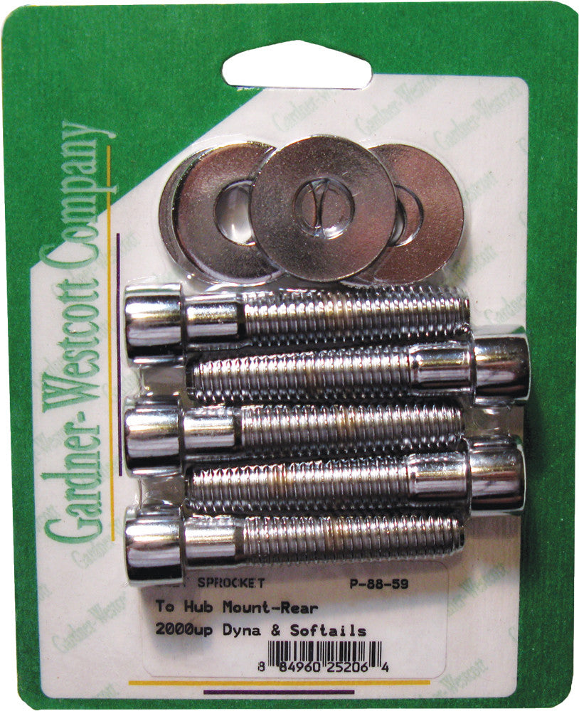 GARDNERWESTCOTT Pulley Bolts Polished Fxd/Flst00-06/ Flh/Flt04-06 P-88-59