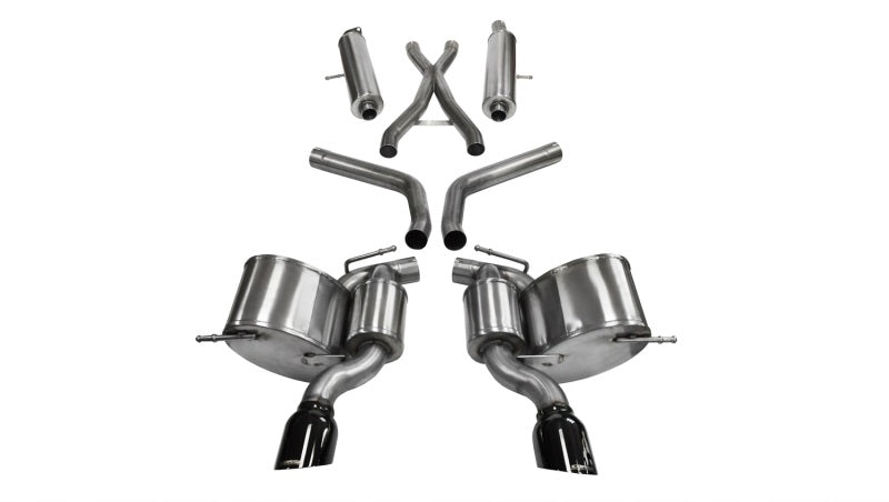 Corsa 12-14 Jeep Grand Cherokee 6.4L V8 Black Sport Cat-Back Exhaust 14466BLK