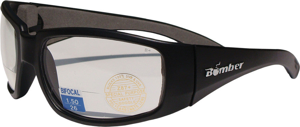 BOMBER Stink Bomb Safety Eyewear Black W/1.5bifo Safety Lens ST101BF1.5