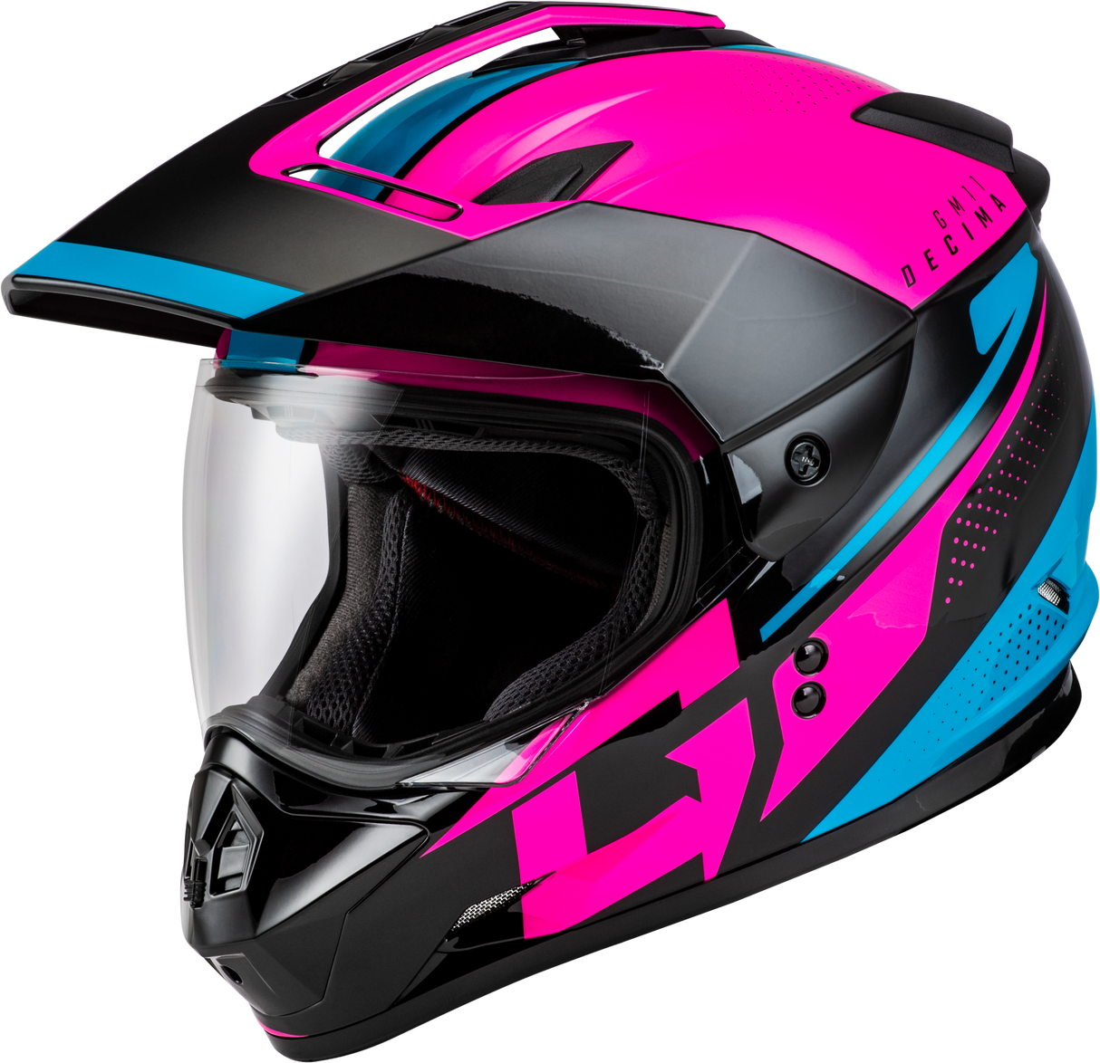GMAX Gm-11 Decima Helmet Black/Pink/Blue 2x A11161238