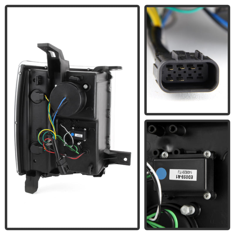 Spyder Chevy Silverado 1500 14-16 Projector Headlights Light Bar DRL Blk PRO-YD-CS14-LBDRL-BK 5079473