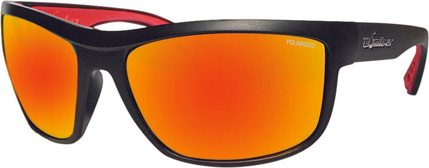 BOMBER Hub Bomb Eyewear Matte Black W/Red Mirror Polarized HB111-RM-RF