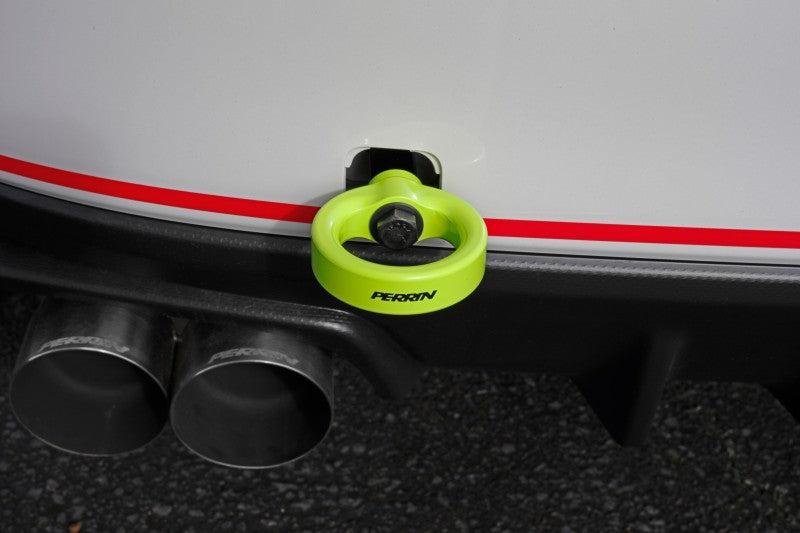 Perrin 15-19 Subaru WRX/STI Tow Hook Kit (Rear) - Neon Yellow PSP-BDY-252NY