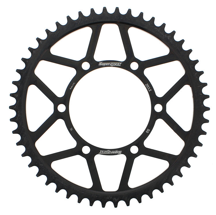 SUPERSPROX Rear Sprocket Steel 50t-525 Blk Tri RFE-2012-50-BLK