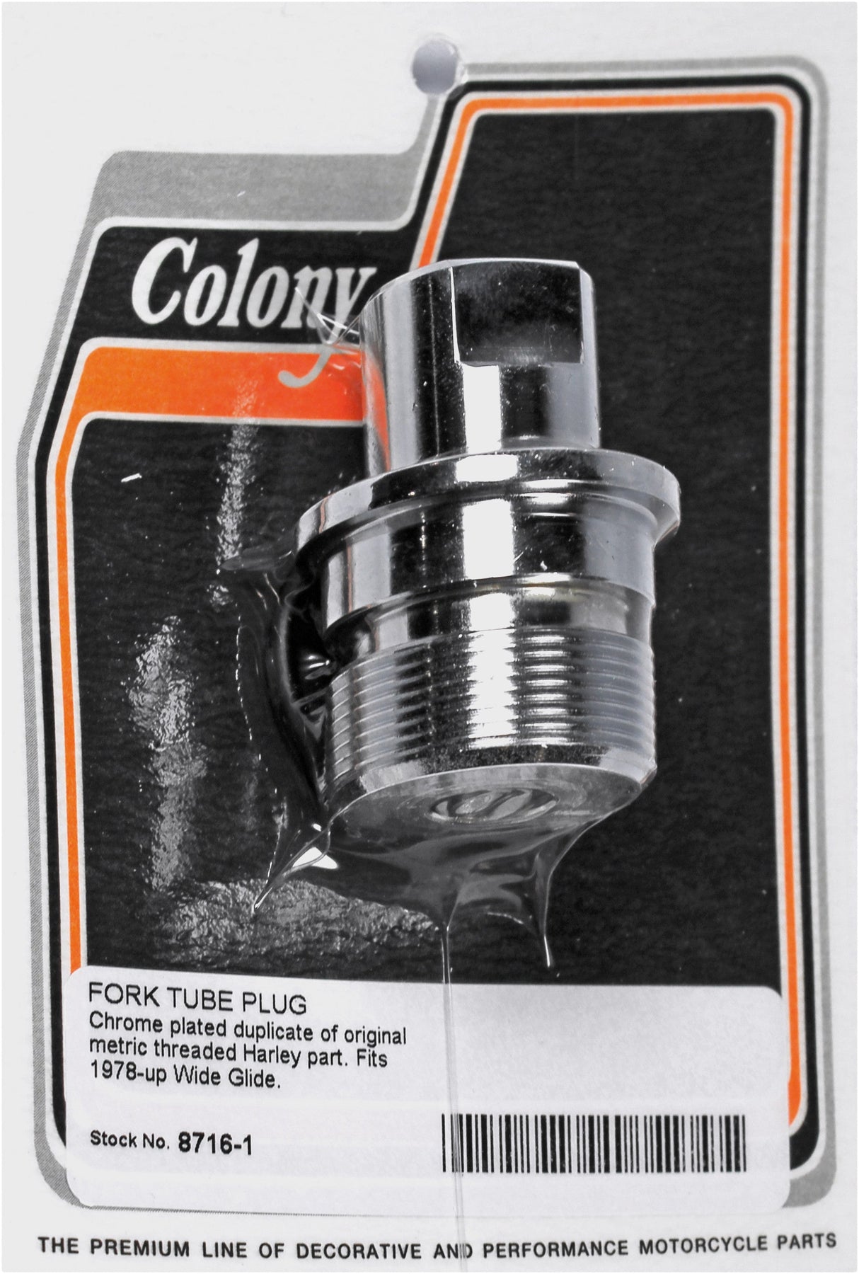 COLONY MACHINE Fork Tube Plug Wide Glide Wideglide 78-17 8716-1
