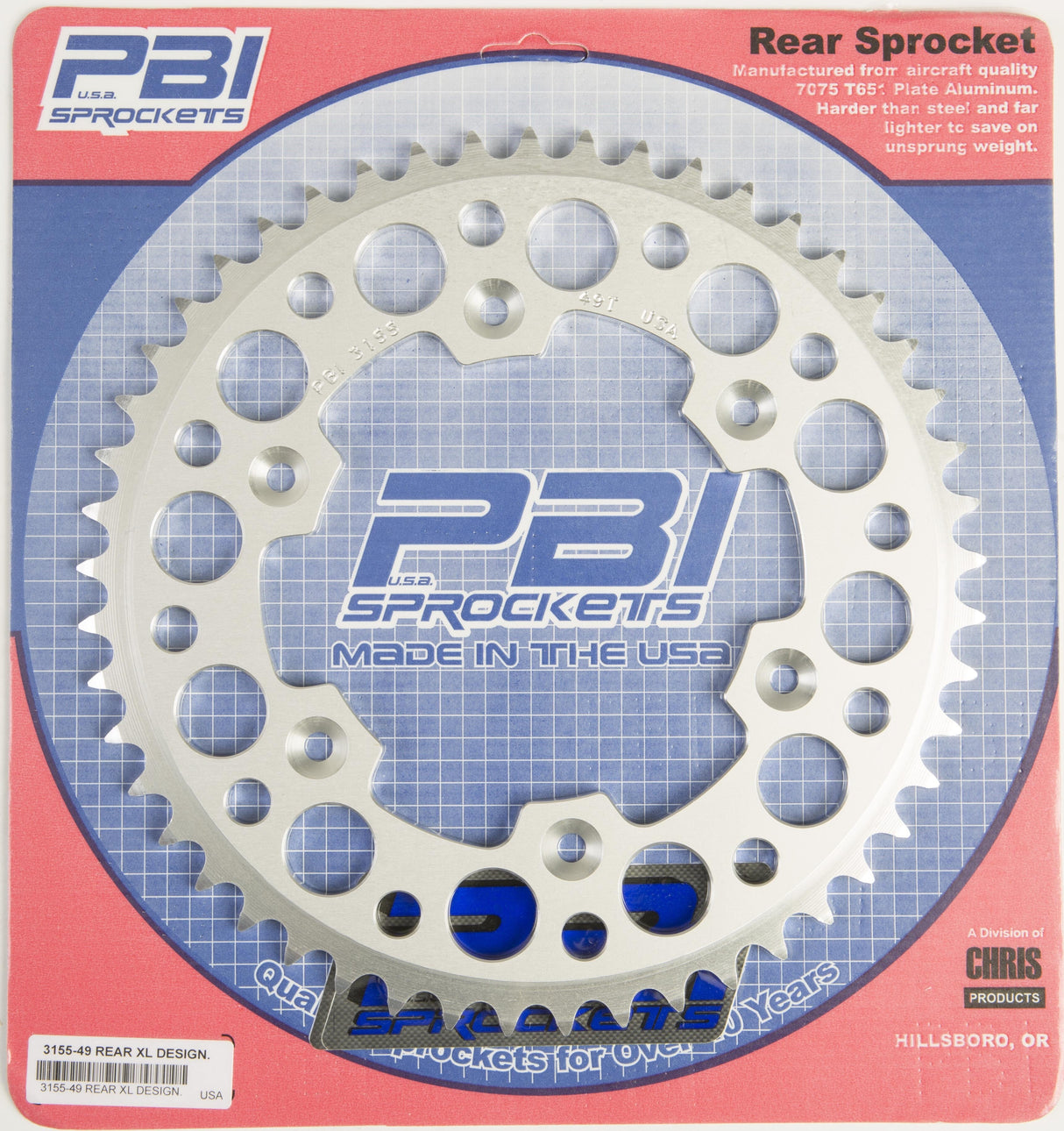 PBIRear Sprocket Aluminum 49t-520 Beta/Hon3155-49-3