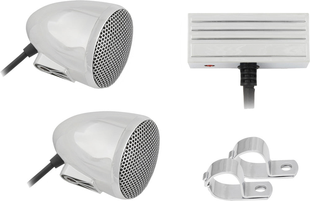 CYCLE SOUNDS Atv/Utv Sound System 2" Kit Chrome 1102-0320