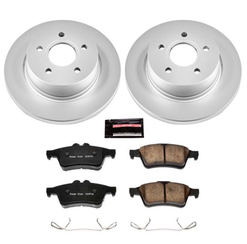 Power Stop 12-18 Ford Focus Rear Z17 Evolution Geomet Coated Brake Kit CRK5975