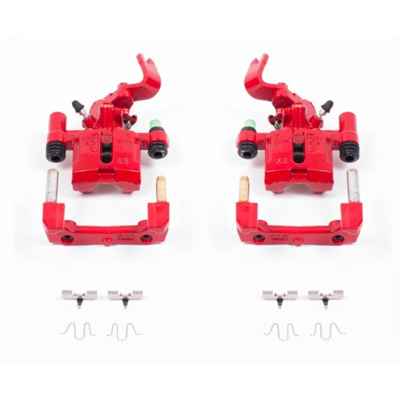 Power Stop 90-93 Mazda Miata Rear Red Calipers w/Brackets - Pair S1377