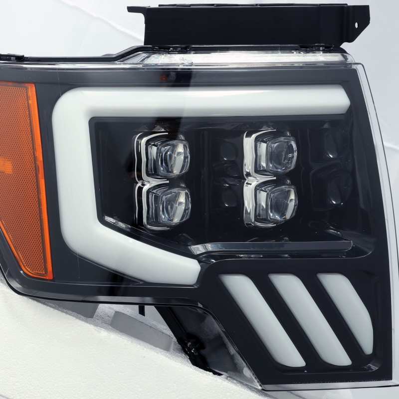AlphaRex 09-14 Ford F-150 NOVA LED Proj Headlights Plank Style Gloss Black w/Activ Light/Seq Signal 880190