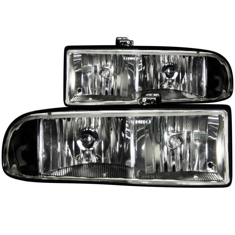 ANZO 1998-2005 Chevrolet S-10 Crystal Headlights Black 111156