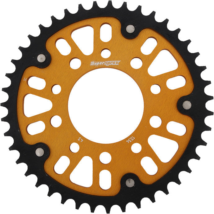 SUPERSPROX Rear Stealth Sprocket Alu/Stl 43t-530 Gld Hon/Tri RST-1334-43-GLD