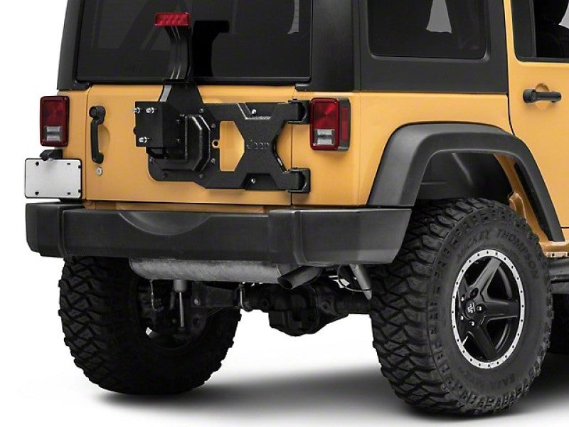 Officially Licensed Jeep 07-18 Jeep Wrangler JK HD Tire Carrier w/ Mount and Jeep Logo J157736