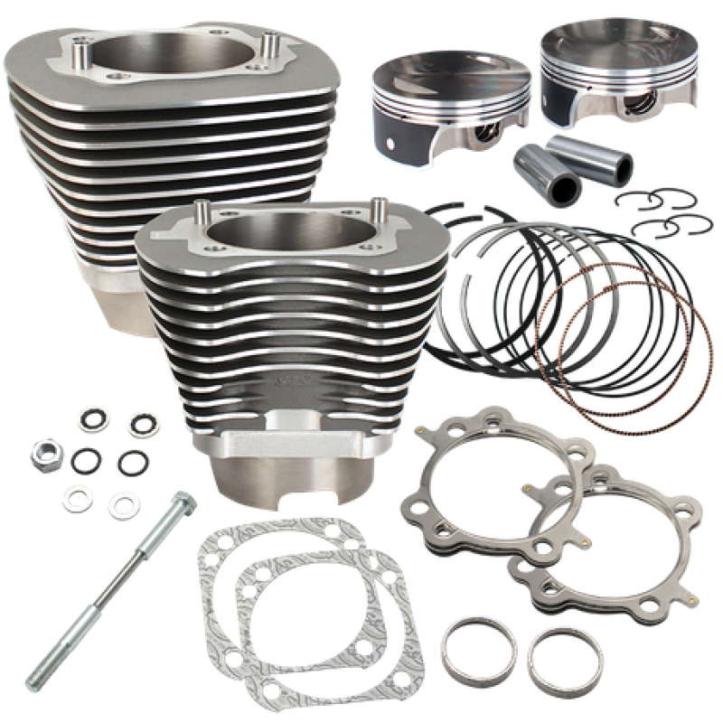 S&S Cycle 07-16 BT 124in Standard Compression 4-1/8in Big Bore Kit - Stone Gray 910-0469