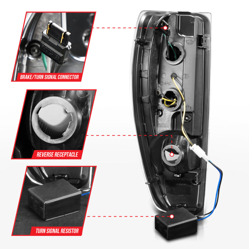 ANZO 2004-2012 Chevrolet Colorado/ GMC Canyon LED Tail Lights w/ Light Bar Black Housing Smoke Lens 311383