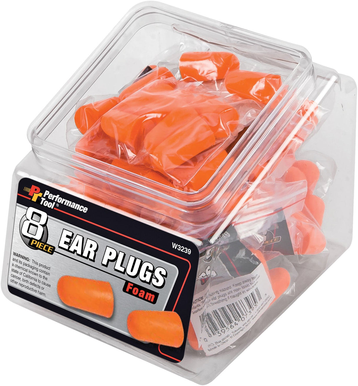PERFORMANCE TOOL8 Pack Ear Plug/12 Pk W/Fishbowl Counter DisplayW3239