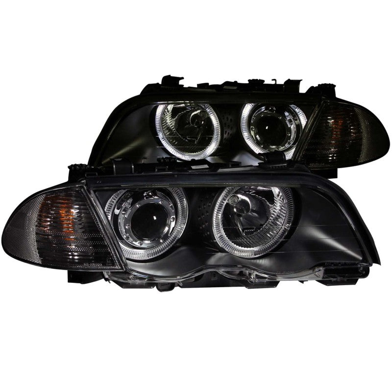 ANZO 1999-2001 BMW 3 Series E46 Projector Headlights w/ Halo Black (CCFL) 121261