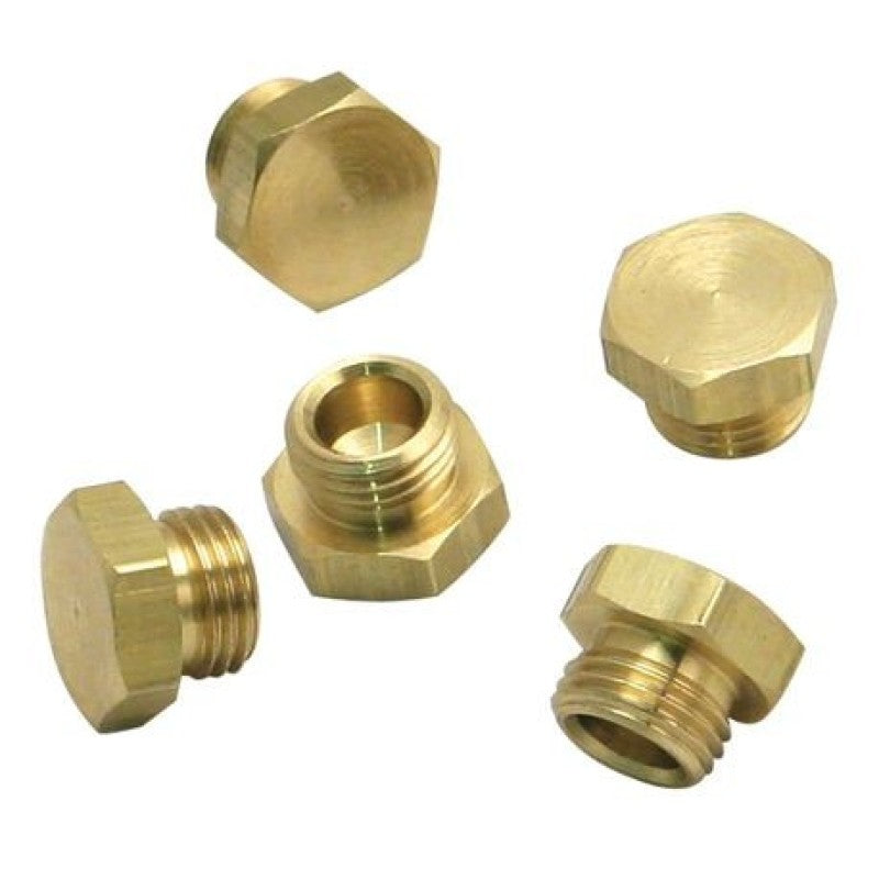 S&S Cycle Bowl Plug Threaded Brass - 5 Pack 11-2092