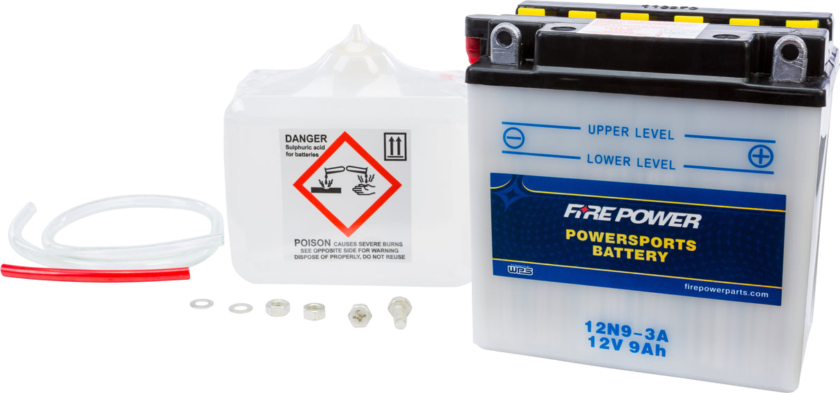 FIRE POWER Battery W/Acid 12n9-3a 12v 12N9-3A