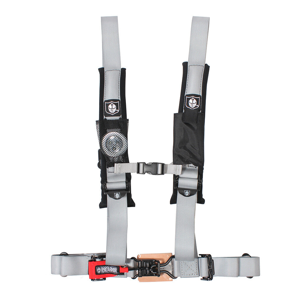 PRO ARMOR 4 Pt Harness With Sewn In Pads Silver 2 In. A114220SV