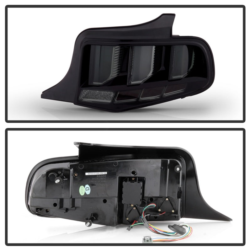 Spyder 10-12 Ford Mustang Light Bar Seq Turn Signal LED Tail Lights - Smoke ALT-YD-FM10-LED-SM 5085115