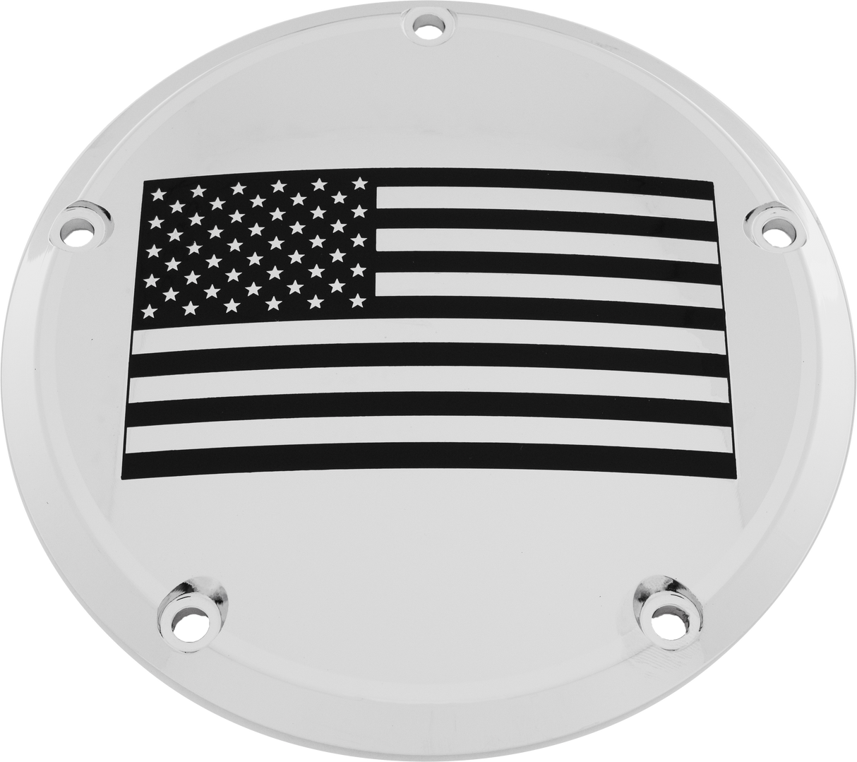 CUSTOM ENGRAVING 7 Tc Derby Cover American Flag Chrome PATR21-12
