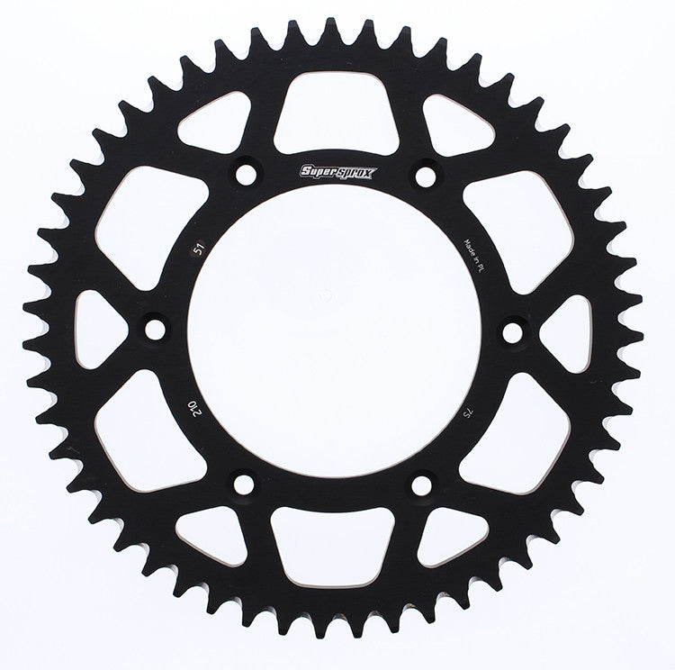 SUPERSPROX Rear Sprocket Aluminum 51t-520 Blk Hon RAL-210-51-BLK