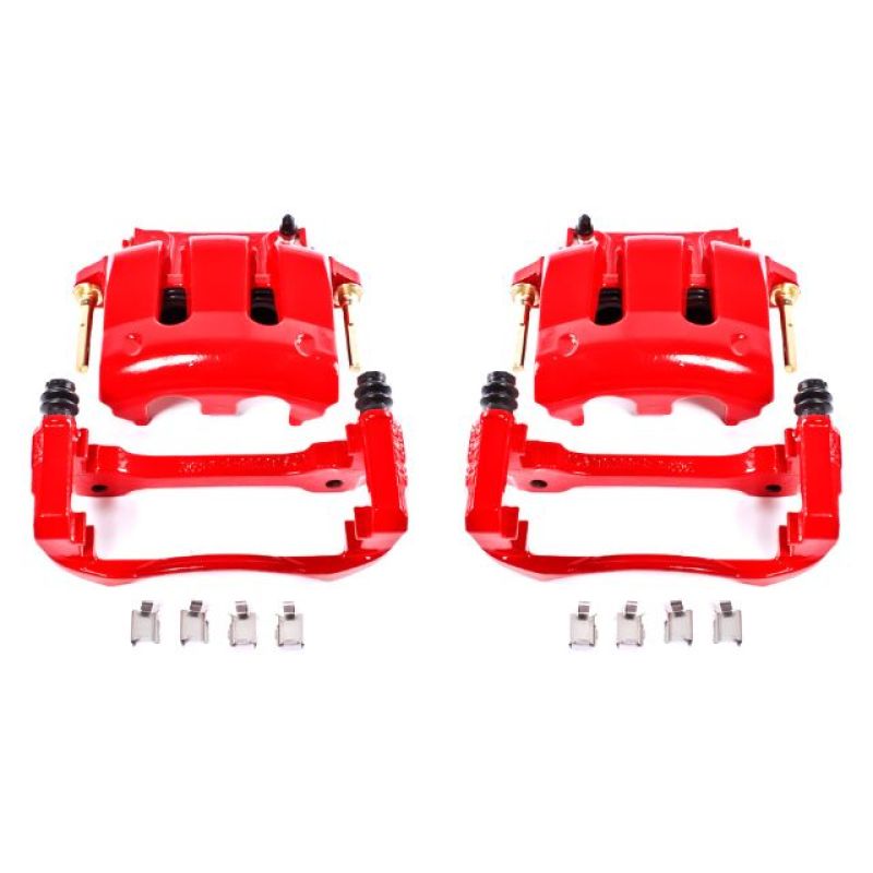 Power Stop 05-14 Ford Mustang Front Red Calipers w/Brackets - Pair S4928A