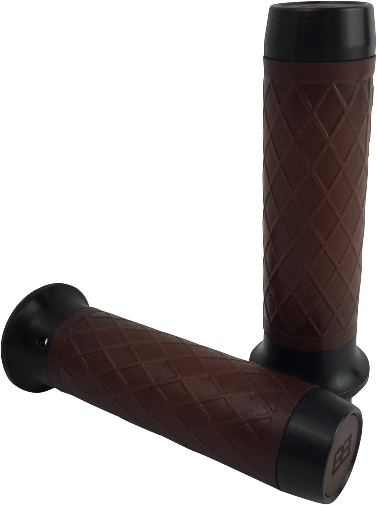 BRASS BALLS Leather Moto Grips Black/Dark Brown Tbw BB08-256